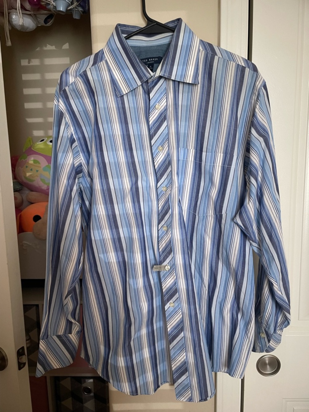 Ted Baker Blue and White Striped Dress Shirt